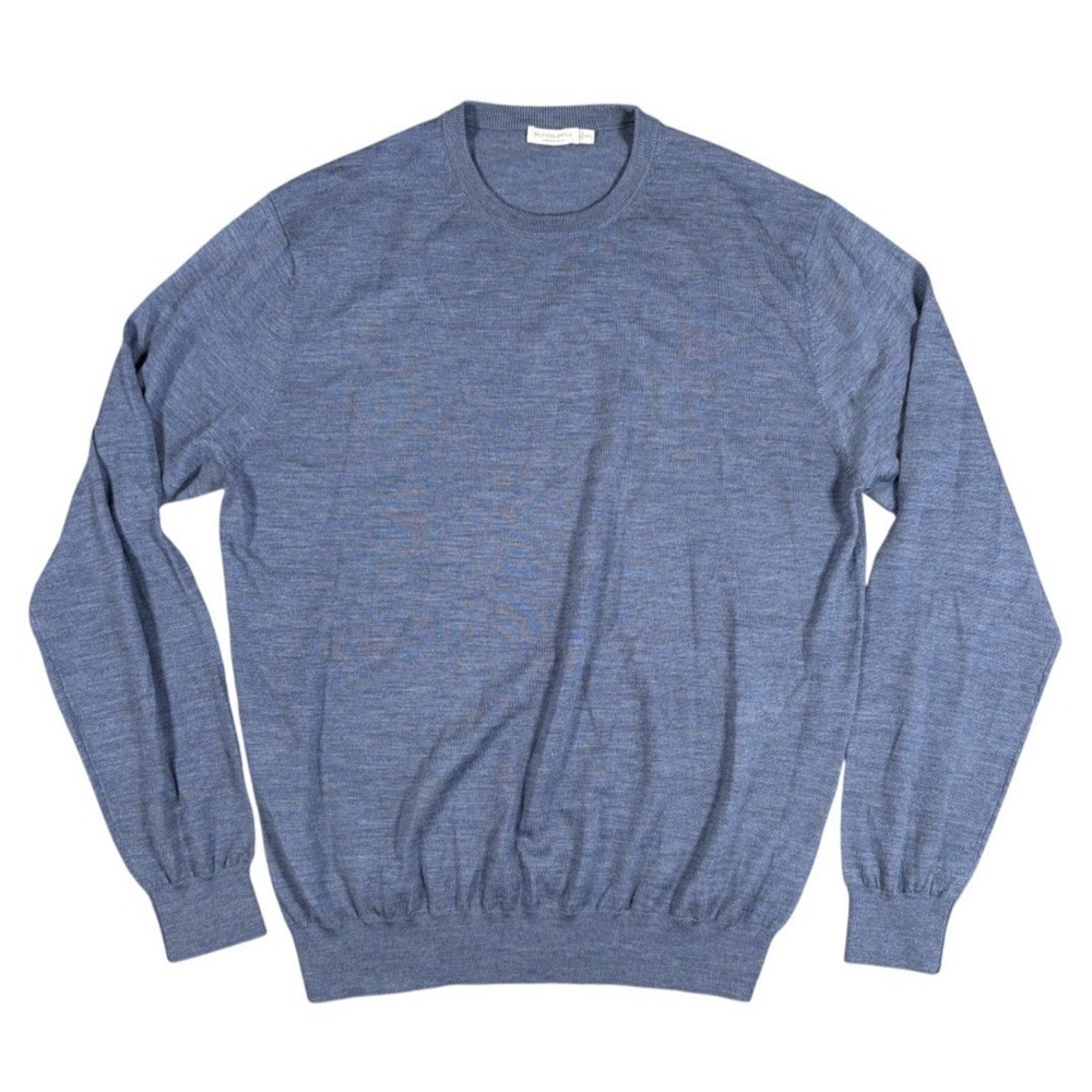 Suitsupply Merino Wool Sweater Men 2XL Blue V Neck Lightweight Academia Heritage